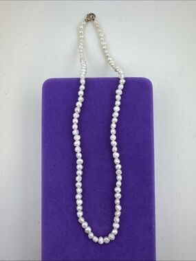 💛 Classic Gold Tone Genuine White Pearl Strand Necklace | Mermaid Coastal